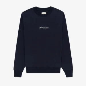 Embroidered Logo Crewneck Black Sweatshirt